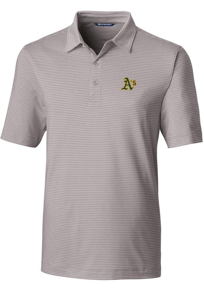 Men's Cutter & Buck White Oakland Athletics Forge Pencil Stripe