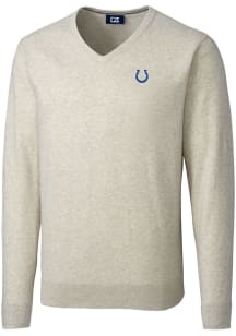 Cutter and Buck Indianapolis Colts Mens Oatmeal Lakemont Long Sleeve Sweater