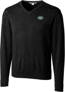 Cutter and Buck New York Jets Mens Black Lakemont Long Sleeve Sweater