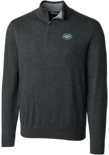 Cutter and Buck New York Jets Mens Charcoal Lakemont Long Sleeve 1/4 Zip Pullover
