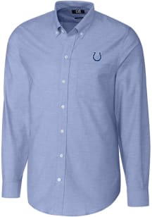 Cutter and Buck Indianapolis Colts Mens Blue Stretch Oxford Long Sleeve Dress Shirt