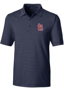 Cutter and Buck St Louis Cardinals Mens Navy Blue Forge Pencil Stripe Short Sleeve Polo