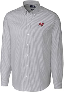 Cutter and Buck Tampa Bay Buccaneers Mens Charcoal Stretch Oxford Long Sleeve Dress Shirt