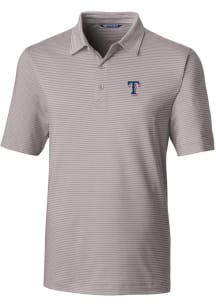 Cutter and Buck Texas Rangers Mens Grey Forge Pencil Stripe Short Sleeve Polo