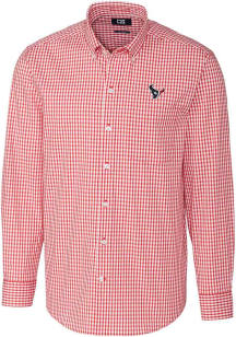 Cutter and Buck Houston Texans Mens Red Easy Care Long Sleeve Dress Shirt