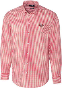 Cutter and Buck San Francisco 49ers Mens Red Easy Care Long Sleeve Dress Shirt