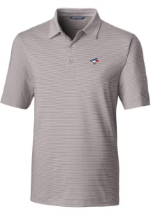 Cutter and Buck Toronto Blue Jays Mens Grey Forge Pencil Stripe Short Sleeve Polo