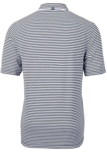 Cutter and Buck Cleveland Guardians Mens Navy Blue Virtue Stripe Short Sleeve Polo