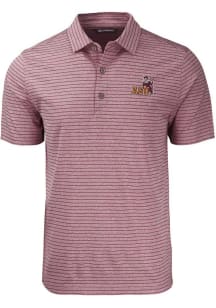 Cutter and Buck Arizona State Sun Devils Mens Maroon Forge Heather Stripe Short Sleeve Polo