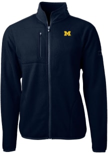 Mens Michigan Wolverines Navy Blue Cutter and Buck Cascade Sherpa Light Weight Jacket