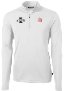Cutter and Buck Iowa State Cyclones Mens White Virtue Long Sleeve 1/4 Zip Pullover