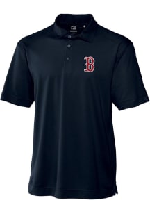 Cutter and Buck Boston Red Sox Mens Navy Blue Drytec Genre Short Sleeve Polo