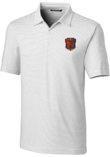 Cutter and Buck Cleveland Browns Mens White Forge Pencil Stripe Short Sleeve Polo