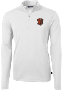 Cutter and Buck Cleveland Browns Mens White Virtue Long Sleeve 1/4 Zip Pullover