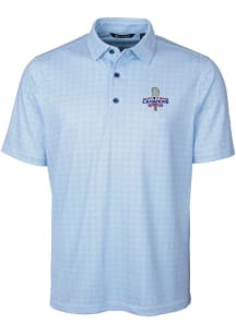 Cutter and Buck Texas Rangers Mens Blue 2023 World Series Champions Double Dot Short Sleeve Polo