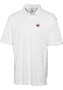 Cutter and Buck Chicago Cubs Mens White Drytec Genre Short Sleeve Polo