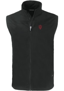 Mens Indiana Hoosiers Black Cutter and Buck Charter Vest