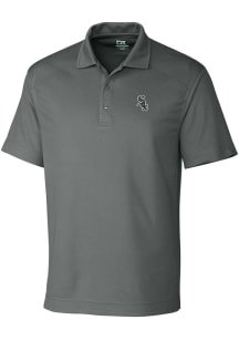 Cutter and Buck Chicago White Sox Mens Grey Drytec Genre Textured Short Sleeve Polo