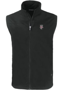 Mens Wisconsin Badgers Black Cutter and Buck Charter Vest