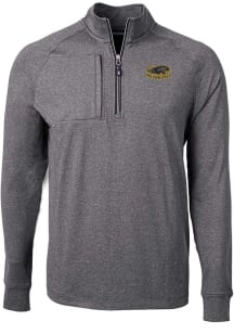 Cutter and Buck Wisconsin-Milwaukee Panthers Mens Black Adapt Heathered Long Sleeve 1/4 Zip Pull..