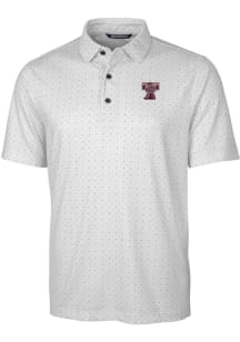 Cutter and Buck Texas A&amp;M Aggies Mens Grey Pike Double Dot Short Sleeve Polo