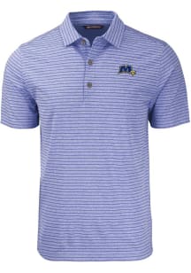 Cutter and Buck Morehead State Eagles Mens Blue Forge Heather Stripe Short Sleeve Polo