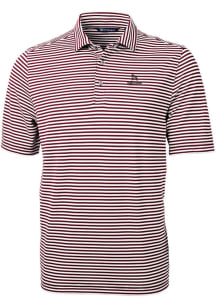 Cutter and Buck Transylvania Pioneers Mens Maroon Virtue Stripe Short Sleeve Polo