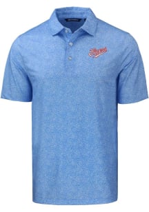 Cutter and Buck Dayton Flyers Mens Blue Pike Constellation Print Short Sleeve Polo
