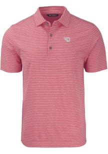 Cutter and Buck Dayton Flyers Mens Red Forge Heather Stripe Short Sleeve Polo