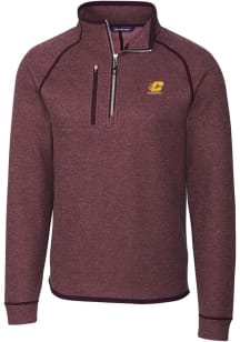 Cutter and Buck Central Michigan Chippewas Mens Maroon Mainsail Long Sleeve 1/4 Zip Pullover