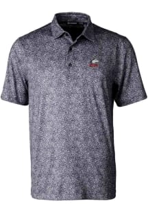 Cutter and Buck Northern Illinois Huskies Mens Black Pike Constellation Print Short Sleeve Polo