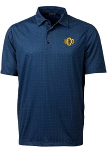 Cutter and Buck Central Oklahoma Bronchos Mens Navy Blue Pike Double Dot Short Sleeve Polo