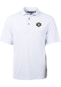 Cutter and Buck Central Oklahoma Bronchos Mens White Virtue Tile Print Short Sleeve Polo
