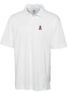 Cutter and Buck Los Angeles Angels Mens White Drytec Genre Textured Short Sleeve Polo