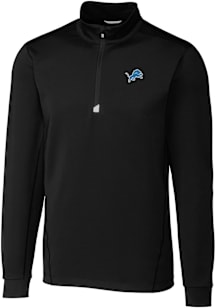 Cutter and Buck Detroit Lions Mens Black Traverse Big and Tall Qtr Zip