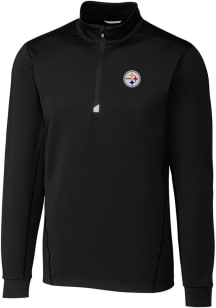 Cutter and Buck Pittsburgh Steelers Mens Black Traverse Big and Tall 1/4 Zip Pullover