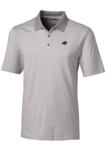 Cutter and Buck Carolina Panthers Grey Forge Tonal Stripe Big and Tall Polo