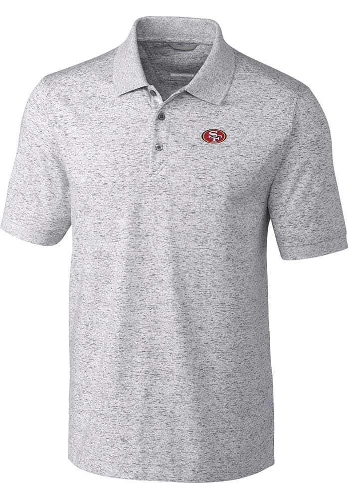 San Francisco 49ers Cutter & Buck Big Tall Space Dye Advantage Polo - Heather Gray