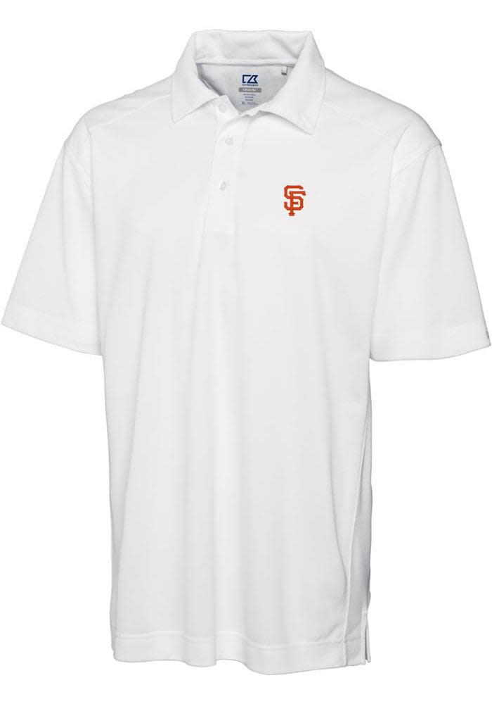 San Francisco Giants Cutter & Buck Forge Pencil Stripe Stretch Polo - Black