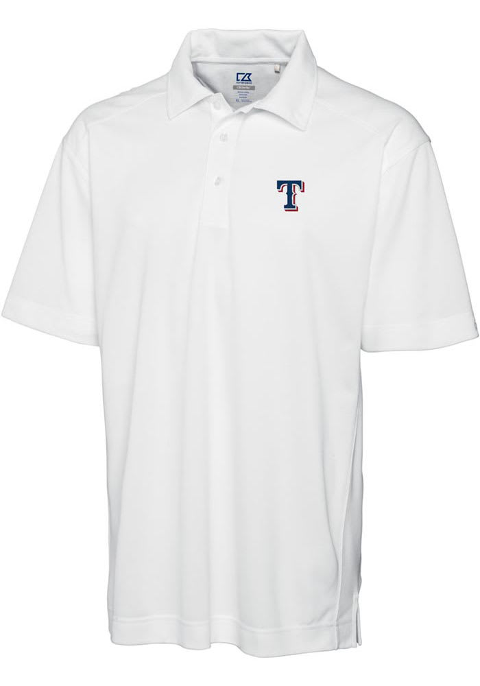 Men's Cutter & Buck White Texas Rangers Forge Stretch Polo Size: Small