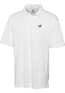 Cutter and Buck Toronto Blue Jays Mens White Drytec Genre Textured Short Sleeve Polo