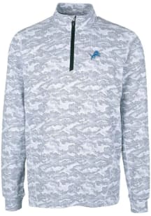 Cutter and Buck Detroit Lions Mens Charcoal Traverse Camo Big and Tall 1/4 Zip Pullover