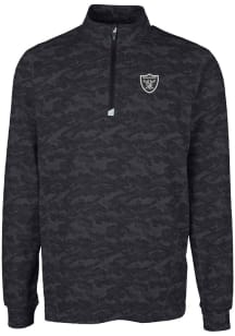 Cutter and Buck Las Vegas Raiders Mens Black Traverse Camo Big and Tall 1/4 Zip Pullover