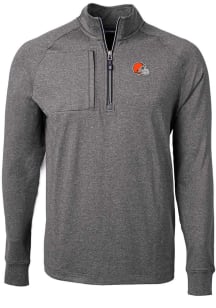 Cutter and Buck Cleveland Browns Mens Black Adapt Eco Big and Tall 1/4 Zip Pullover