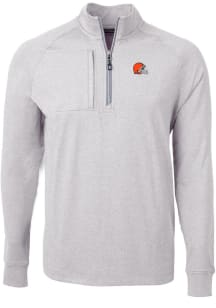 Cutter and Buck Cleveland Browns Mens Grey Adapt Eco Big and Tall 1/4 Zip Pullover