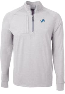 Cutter and Buck Detroit Lions Mens Grey Adapt Eco Knit Big and Tall 1/4 Zip Pullover