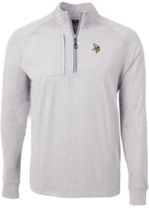 Cutter and Buck Minnesota Vikings Mens Grey Adapt Eco Knit Big and Tall Qtr Zip