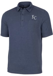 Cutter and Buck Kansas City Royals Mens Navy Blue Advantage Pocket Short Sleeve Polo
