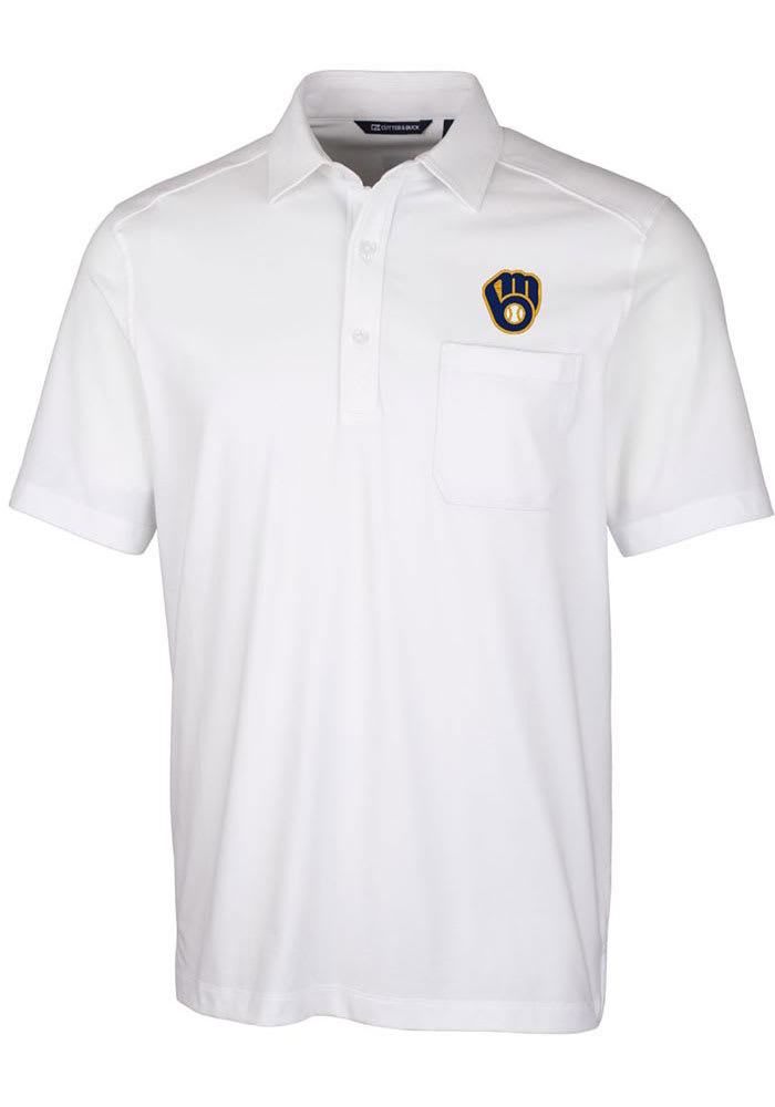 Milwaukee Brewers Cutter & Buck Forge Stretch Mens Polo