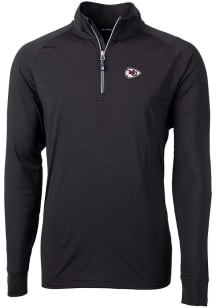Cutter and Buck Kansas City Chiefs Mens Black Adapt Eco Big and Tall 1/4 Zip Pullover